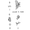 Item popular transfronteiriço: Adesivo de Tatuagem Temporária Simples Floral Sol, Lua e Estrela Faixa na Coluna Vertebral da Cintura Costas Totem de Padrão Múltiplo Linha dos Dedos