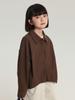 Pudding Haru Roupas Infantis Tops Estilo Retrô Camisa Xadrez para Meninas 2026 Primavera e Outono Nova Jaqueta Solta Infantil