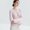 Cardigan Corto de Hilo Herbalife 25% Seda de Morera 75% Cachemira Estilo Suave Calado para Mujer Ropa Exterior de Color Sólido