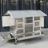 Gallinero de Acero Inoxidable para Uso Doméstico, Jaula Grande para Aves de Corral al Aire Libre con Limpieza Automática de Excrementos y Recolección de Huevos