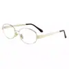 Gafas de alambre dorado con montura metálica pequeña ovalada para mujer miopía alta inteligencia Sven basura cara cuadrada redonda ojos montura atmósfera