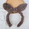 Diadema de felpa antideslizante para mujer, diadema para el pelo, accesorios para el pelo, máscara facial de dibujos animados linda nueva