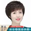 Gorro para Peluca para Mujeres, Madres de Mediana Edad y Mayores, Cabello Humano Real, Ligero y Transpirable, Engrosamiento del Cabello, Cabello Corto Rizado Esponjoso, Peluca de Cabeza Completa