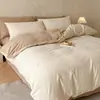 Nuevo juego de ropa de cama minimalista, sin estampado, de algodón lavado, satén cepillado, jacquard grande de tres o cuatro piezas, 2026