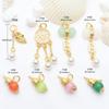 Accesorios de oro antiguos con incrustaciones de jade, colgante de perla, colgante de calabaza, oro arenoso, accesorios para pulsera y collar DIY, colgante