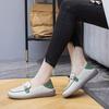Mocassins femininos frescos estilo fada vazados 2024 primavera novo fundo macio boca rasa slip-on sapatos de duas peças
