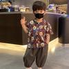 Camisa Coreana para Niños Nueva Estilo 2026, Verano Delgada Moda Casual Manga Corta Estilo Vacaciones Camisa Floral para Niños