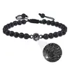 Pulsera Proyectora 100 Idiomas Europa y América Transfronteriza Te Amo Piedra Volcánica de 6 mm Turquesa Blanca Pulsera de Pareja