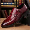 Zapatos de Piel Brillante con Patrón de Cocodrilo Personalizados para Hombre con Hebillas Metálicas, Suelas Suaves Cómodas para los Pies, Zapatos de Piel de Negocio para Hombre