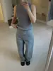 Venta de Liquidación, Sin Devoluciones ni Cambios, Novedad Primavera 2026 Coreanos Dongdaemun M*Ia Color Sólido Adelgazantes Rectos de Pierna Ancha Pantalones Largos