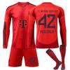 2425 Traje de Local de Manga Larga del Bayern No. 9 Kane Traje de Fútbol 25 Mueller 10 Sane 42 Musi Juegos de Otoño e Invierno