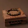 Pulsera de Piedra Ojo de Tigre Amarillo, Pulsera Fina de Piedra Ojo de Tigre Amarillo, Pulsera de Jade con Perlas Redondas de Ojo de Tigre Amarillo, Ojo de Águila, Ojo de Gato para Hombres y Mujeres