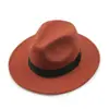 Chapéu de feltro falso de aba larga estilo europeu e americano outono inverno chapéu coco de lã retrô britânico chapéu Panama Jazz de viagem para homens e mulheres