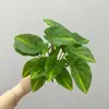 Plantas verdes artificiales, hojas de rábano verde, taro de hojas coloridas, plantas colgantes, plantas de pared, plantas decorativas de suelo, hojas de manzana verde, hojas decorativas, plantas en maceta