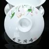 Tazón de cerámica extra grande de 4,2 pulgadas y 250 ml con tapa de porcelana blanca, azul y blanca, de tres piezas, tazón especial para té de ocho tesoros