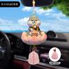 Original Baimao Loto de la Suerte Gato de Tres Flores Decoración Colgante para Interior de Coche Creativo Lindo Exquisito Colgante para Coche para Hombres y Mujeres