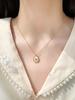 2022 nuevo acero de titanio no se decolora Concha blanca gota de agua Corona Cuadrado cadena para clavícula rosa vintage collar de alta calidad mujeres