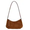 Bolso de Hombro Retro de Ante Transfronterizo Bolso Baguette Moda Viaje Diario Bolso de Media Luna Casual Bolso Cruzado de un Solo Hombro para Mujer Venta al por Mayor