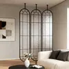Tela de Vidro Divisória de Luxo Leve Dobrável Simples para Sala de Estar Hall de Entrada Porta Bloqueio Tela de Ferro Forjado Aço Inoxidável