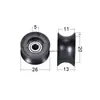 Rolamento 608ZZ com revestimento plástico e canaleta em U de nylon para portas e janelas de correr, polia com canaleta em H em forma de U, roda pequena EUB grande