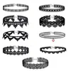 Amazon Ins Set de Collar de Encaje Creativo Cadena Clavícula Joyería Simple Gótica Europea y Americana