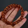 Pulseira Fio de Tuias Taihang Corte Reto Contas Cilindricas 8/9 Pulseira Pulseira de Tuias Óleo Vermelho Envelhecido Círculo Único Padrão Horizontal Transparente Transmissão ao Vivo