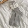Meias de renda femininas de verão finas até o meio da panturrilha meias ins da moda com laço meias largas estilo ballet meias lolita de desejo puro