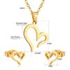 Conjunto de Colar e Brincos de Amor Europeu e Americano Transfronteiriço Moda Celebridade da Internet Doce Colar Corte Conjunto de Joias de Aço Inoxidável para Mulheres