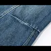 Otoño temprano 2026 modernos nuevos pantalones vaqueros cropped de retazos retro de cintura alta versátiles de pierna ancha efecto adelgazante