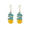 Pendientes Chinos Palacio Guofeng Moda China Retro Imitación Jade Hetian Pendientes Dinastía Song Cheongsam Pendientes Altos con Borla