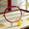 Nuevo Estilo Chino Tradicional Chapado en Oro Gato Kt Cuerda Trenzada Hecha a Mano DIY Lujo Ligero Nicho Regalo para Novia Joyería al por Mayor