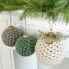 Transfronteiriço Novo Estilo Europeu e Americano Moda de Natal Bolas de Natal Enfeites de Decoração para Festa de Feriado Feitos à Mão em Tricô