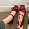 Zapatos Mary Jane de tacón alto y grueso para mujer, estilo francés de noche, primavera 2025, nuevos zapatos de noche, zapatos sencillos.