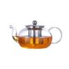 Juego de té de vidrio resistente a altas temperaturas, juego de taza de té de borosilicato resistente al calor, tetera transparente con infusor de acero inoxidable, flor de Kung Fu