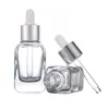 Frasco Conta-gotas com Fundo de Grade Quadrada Fabricante Frasco de Essência Frasco de Vidro Dispensador Cosmético Frasco Vazio Lata