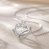 Colar de Alce de Natal para Mulheres em Prata Esterlina Estilo Coreano Pingente de Chifre de Diamante All-match Corrente de Clavícula Amazon Cross-border Daifa
