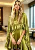 Vestido de pastel con volantes estilo europeo y americano transfronterizo, vestido de vacaciones de otoño de gasa suelta y fluida, artículo de alta venta en stock
