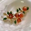 Broche de Caqui Estilo Chino para Mujer, Suéter, Traje, Broche Nicho, Modelo Nuevo 2023, Cristal Rojo