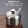 Tarro de condimento de acero inoxidable 304 de estilo coreano, tarro de aceite para salsa de chile, tarro de sal con cuchara, caja de condimentos, tarro dorado creativo