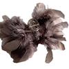 Elegante horquilla de plumas moda femenina clip para el cabello de avestruz tocado clip para el cabello de la parte posterior de la cabeza horquilla grande clip de tiburón