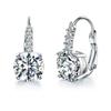 Aretes de Circonita de Moda Europea y Americana Joyería Diseño Nicho Aretes de Oro con Diamantes de Cuatro Garras Aretes de Venta Caliente Transfronterizos