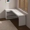 Escritorio de esquina para uso doméstico en el dormitorio, escritorio de estudio para espacios pequeños, escritorio de computadora con compartimentos de almacenamiento, escritorio de oficina simple y moderno para escribir