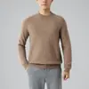 Suéter de Caxemira Novo Outono e Inverno Masculino Espessado Gola Alta Meia Manga Pulôver Solto Suéter Casual de Negócios Camisa de Base de Lã Tricotada