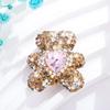 Colorido oso de corazón de cerámica suave con incrustaciones de diamantes, cuentas de agujero recto, collar DIY, pulsera de cuentas, accesorios para llavero