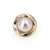 Botón de Pie de Perla Redonda para Mujer Chanel Encaje Dorado Diamante Plástico Cabeza de Abrigo Sombrero Botón de Suéter