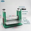 Máquina eléctrica pequeña para tiras de cuero operada a mano, máquina manual dispensadora de pegamento, máquina prensadora de correas de hombro y máquina de pegado de cuero