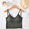 Camisola de 15 colores caqui sin costuras que envuelve el pecho, top tube de belleza espalda en U grande, cinturón ajustable, ropa interior deportiva sin aros