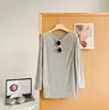 Camisa de Proteção Solar Manga Longa Patchwork Dividido Efeito Refrescante Fina como Papel, Top Solto Preguiçoso de Verão com Caimento, Emagrecedor para Mulheres