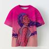 Patrón de Grupo de Chicas Cazadoras de Brujas K-Pop Patrón 3 Impresión 3D Transfronterizo Chicas Casual Cuello Redondo Manga Corta Camiseta Venta Directa de Fábrica Suministro