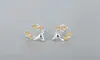 Pendientes de asta de ciervo dorados de plata de ley S925, estilo coreano, modernos y sencillos, pendientes de diseño versátil para mujer